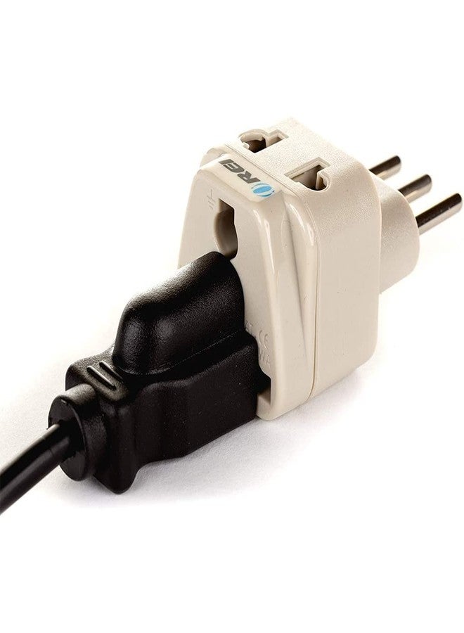 Orei India to Italy, Libya, Chile & More (Type L) Travel Adapter Plug - 2 in 1 - CE Certified - RoHS Compliant -2-Pack (DB-12A-2PK) - Image 5
